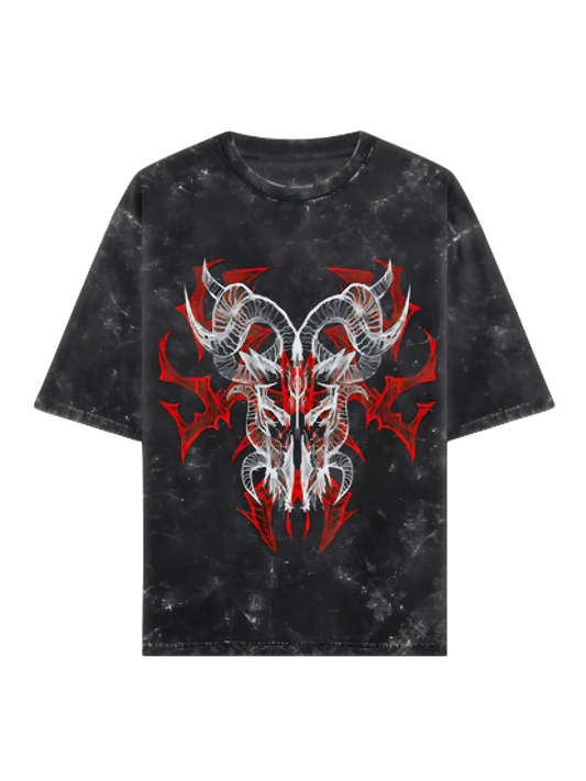 Devil- Acid Washed Oversized Tee